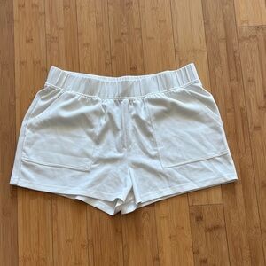 Scoop NYC High Waist Cream Shorts